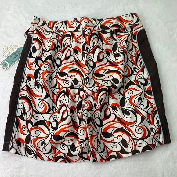 NWT Penguin by Munsingwear Size 30 Brown Orange Swirl Print Board Shorts Swim - Picture 4 of 7